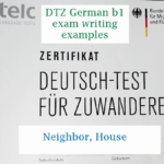 German B1 exam writing examples. 2. Relationships with neighbors templates