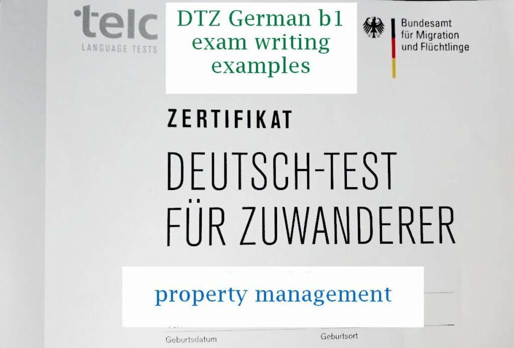 DTZ German B1 Exam Writing Examples 1