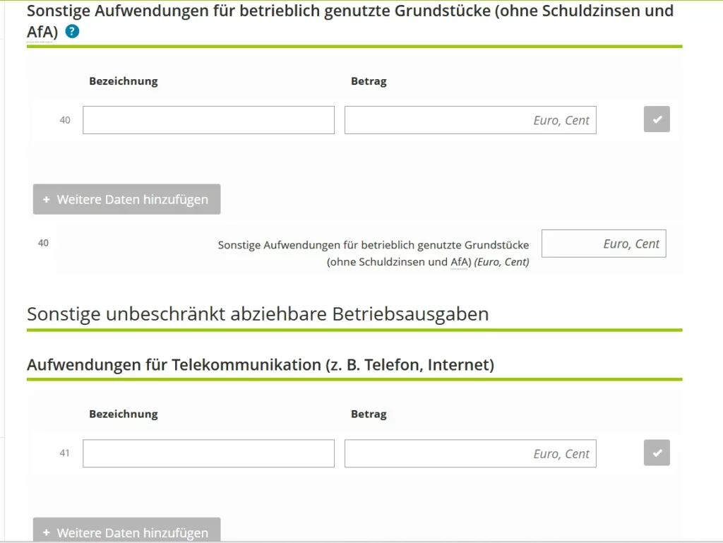 Ausfüllen Anlage EÜR Steuererklärung German tax return